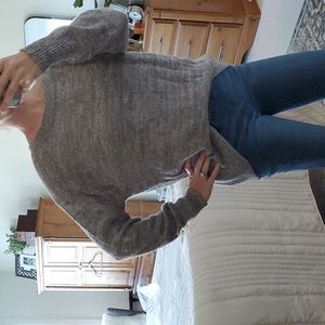 Leith Gray Alpaca Crewneck Sweater Medium